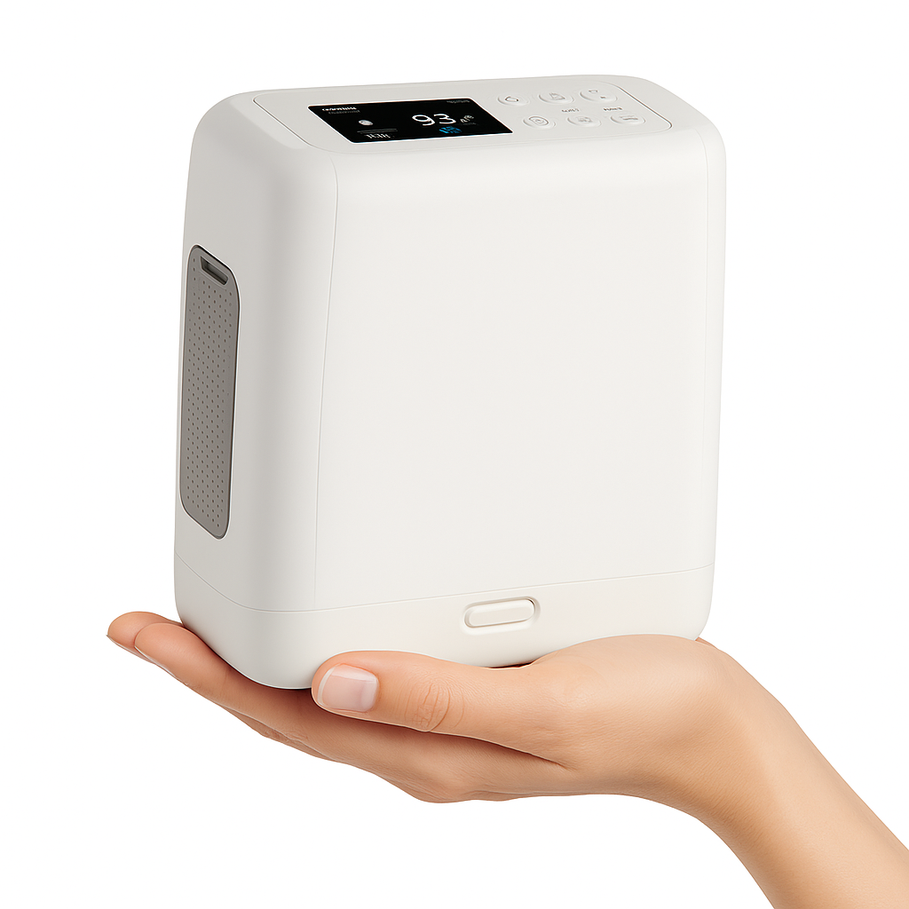 Concentrador de Oxígeno Portátil Meditech M5 (Hasta 5 Lts/min) - Set con 2 Baterías para hasta 20 hrs